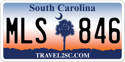 SC license plate MLS846