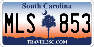 SC license plate MLS853