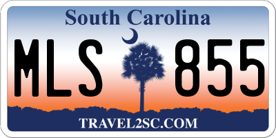 SC license plate MLS855
