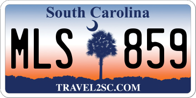 SC license plate MLS859
