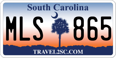 SC license plate MLS865