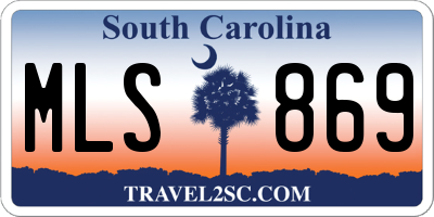 SC license plate MLS869