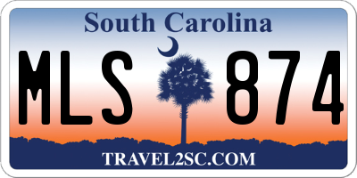SC license plate MLS874