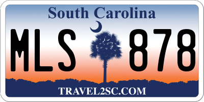 SC license plate MLS878