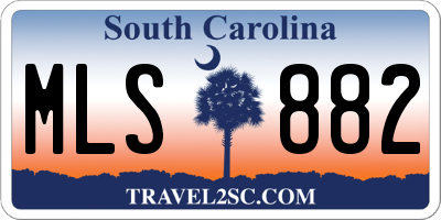 SC license plate MLS882