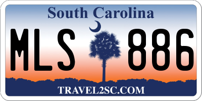 SC license plate MLS886