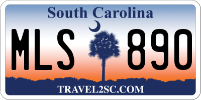 SC license plate MLS890