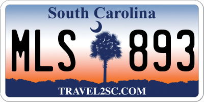 SC license plate MLS893
