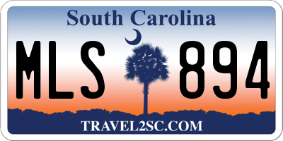 SC license plate MLS894