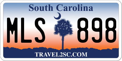 SC license plate MLS898