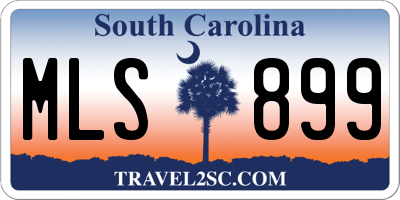 SC license plate MLS899