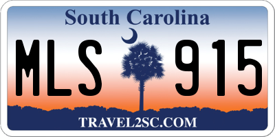 SC license plate MLS915