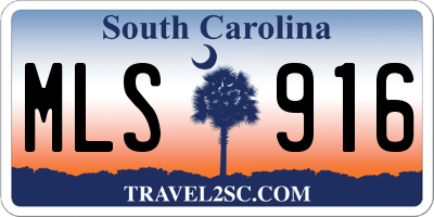 SC license plate MLS916
