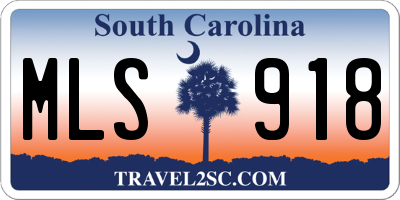 SC license plate MLS918