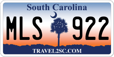 SC license plate MLS922