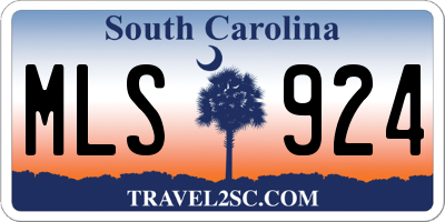 SC license plate MLS924