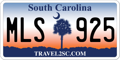 SC license plate MLS925