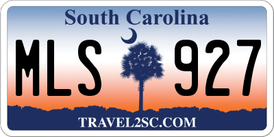 SC license plate MLS927