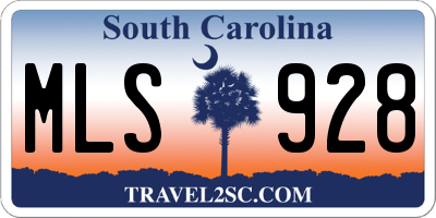 SC license plate MLS928