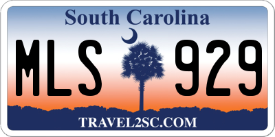 SC license plate MLS929