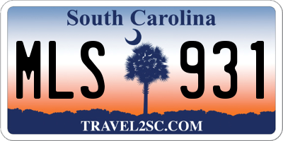 SC license plate MLS931