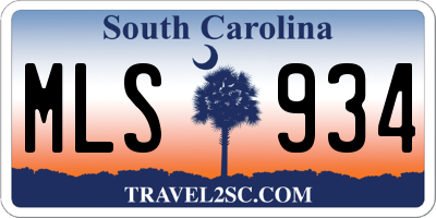 SC license plate MLS934