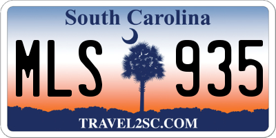 SC license plate MLS935