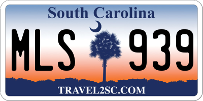 SC license plate MLS939