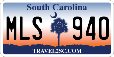 SC license plate MLS940