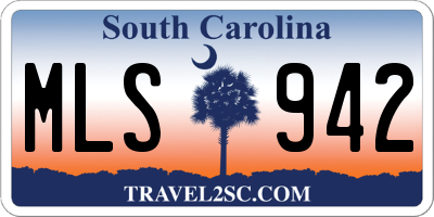 SC license plate MLS942
