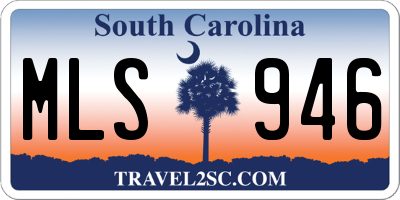 SC license plate MLS946