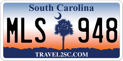 SC license plate MLS948