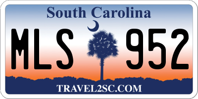 SC license plate MLS952