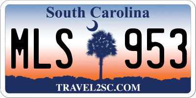 SC license plate MLS953