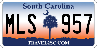 SC license plate MLS957