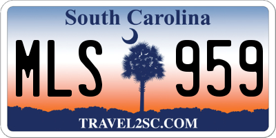 SC license plate MLS959