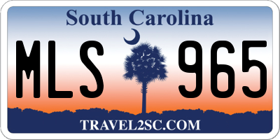 SC license plate MLS965