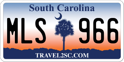 SC license plate MLS966