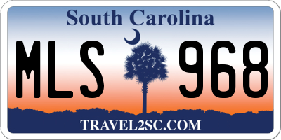 SC license plate MLS968