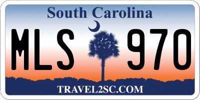 SC license plate MLS970