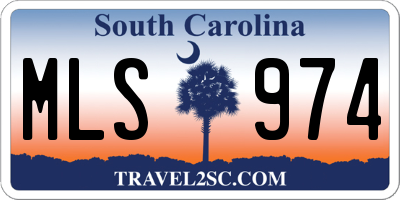 SC license plate MLS974