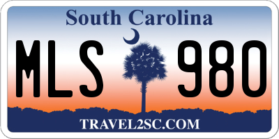 SC license plate MLS980