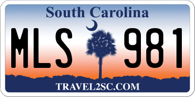 SC license plate MLS981