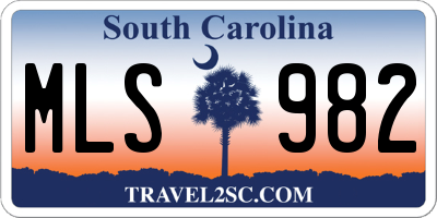 SC license plate MLS982