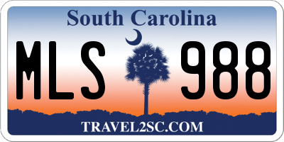 SC license plate MLS988