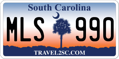 SC license plate MLS990