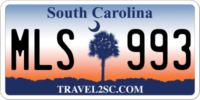 SC license plate MLS993
