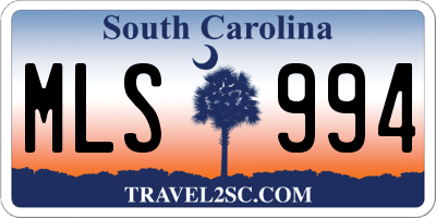 SC license plate MLS994