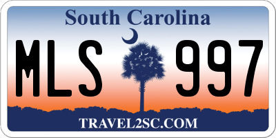 SC license plate MLS997