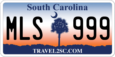 SC license plate MLS999